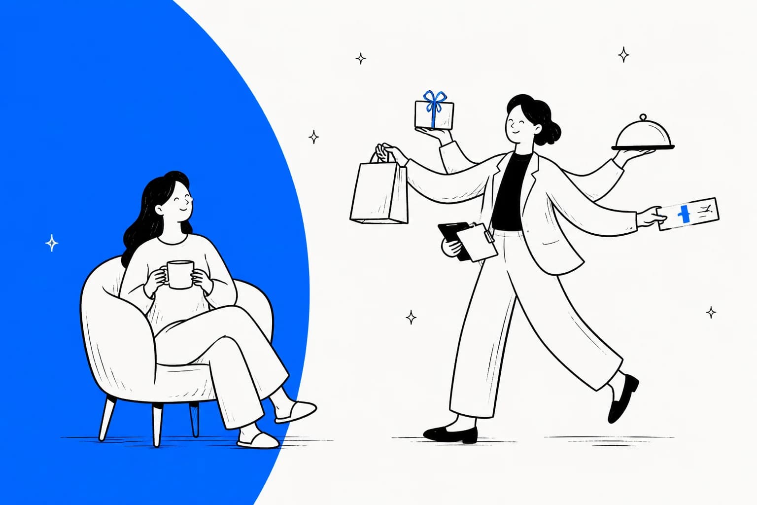 Illustration of Meta Muse, a personal AI agent, running errands inside a secure cloud computer