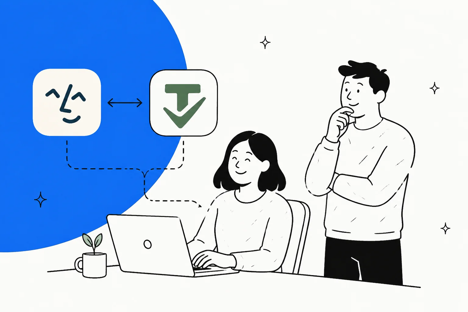 Lindy and Tasklet AI logos side by side, with a double-headed arrow between them