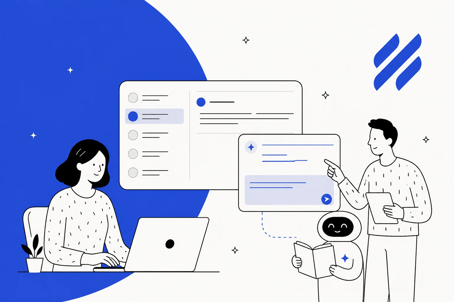 Illustration of Claude reading a Help Scout shared inbox through an MCP connector