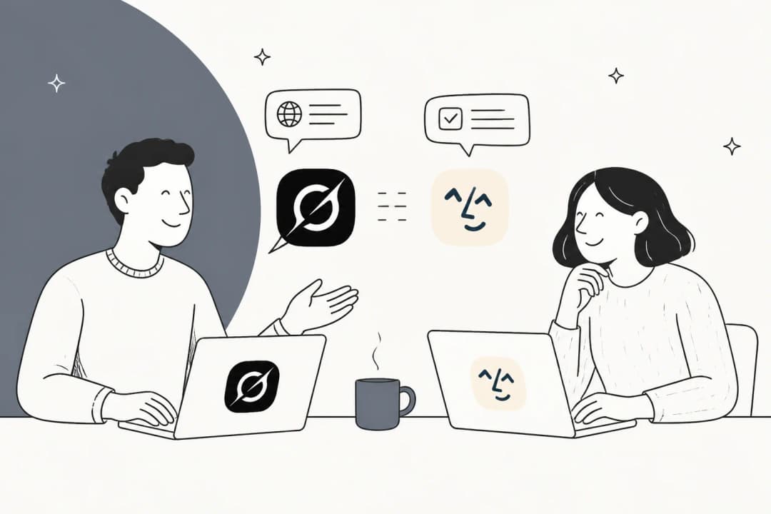 Grok Bot and Lindy shown side by side as two AI teammates working at laptops
