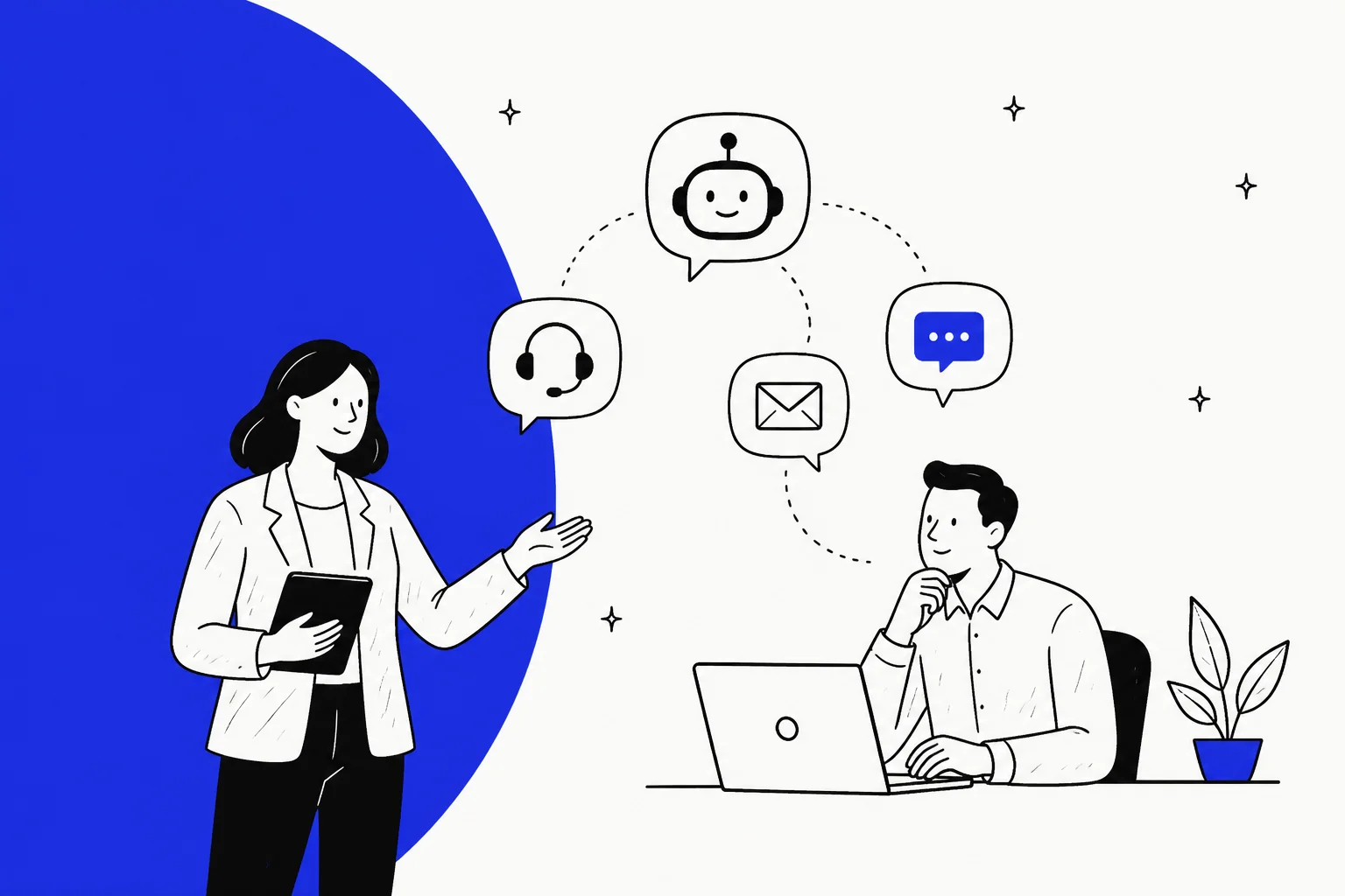 Illustration of enterprise AI customer service agent platforms competing as Wonderful AI alternatives
