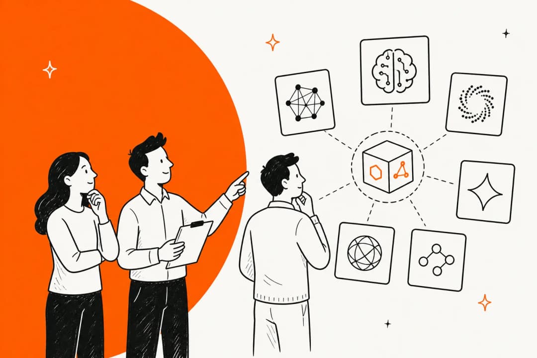 Illustration of a team weighing AI model alternatives to Xiaomi MiMo V2.6