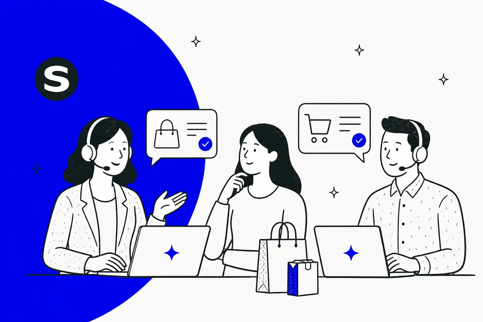 Illustrated banner comparing Siena AI and Yuma AI, two ecommerce customer support agents