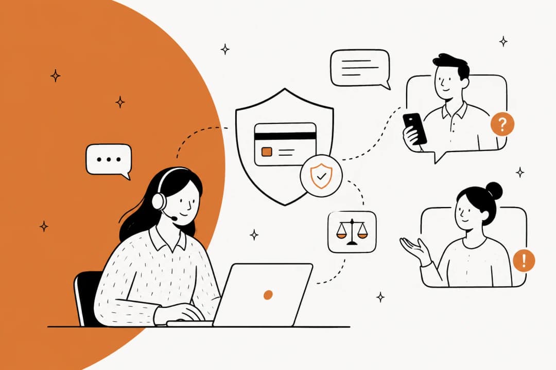Illustrated banner for a guide on using AI to handle chargeback and payment-dispute customer inquiries