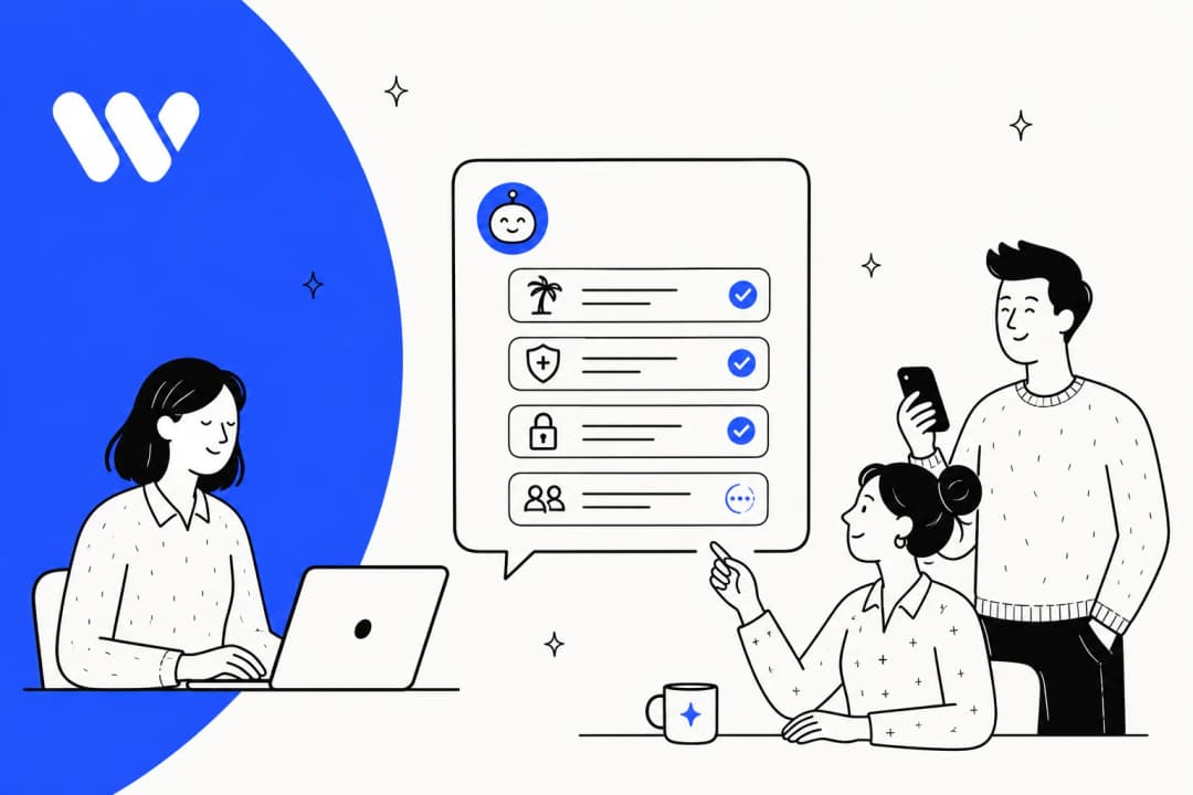 Illustrated banner for a breakdown of Workativ pricing, with the Workativ logo on a blue field