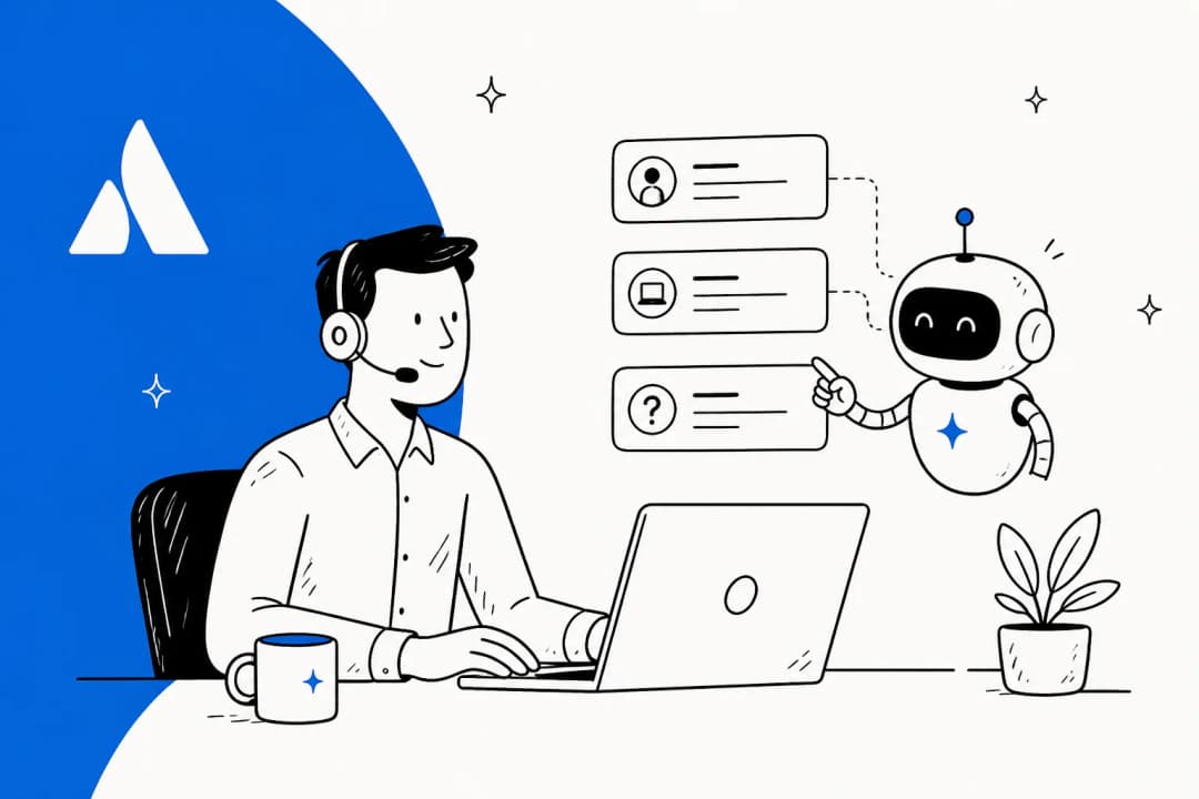 Grok Bot working a Jira Service Management service desk queue, illustrated hero banner