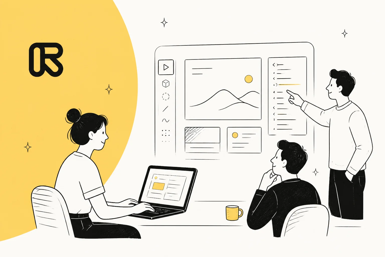 Illustration of Runway Solaris generating a software interface live from user interactions