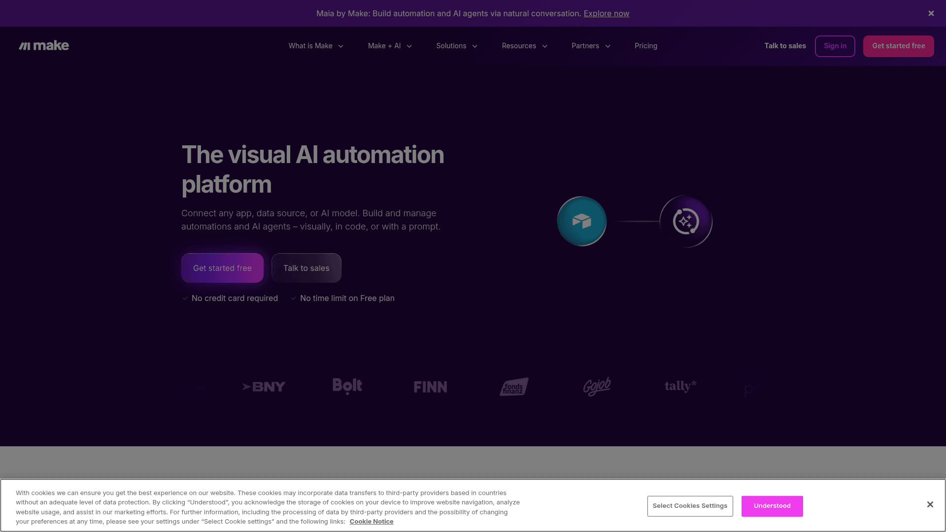 Make homepage showing its visual scenario builder