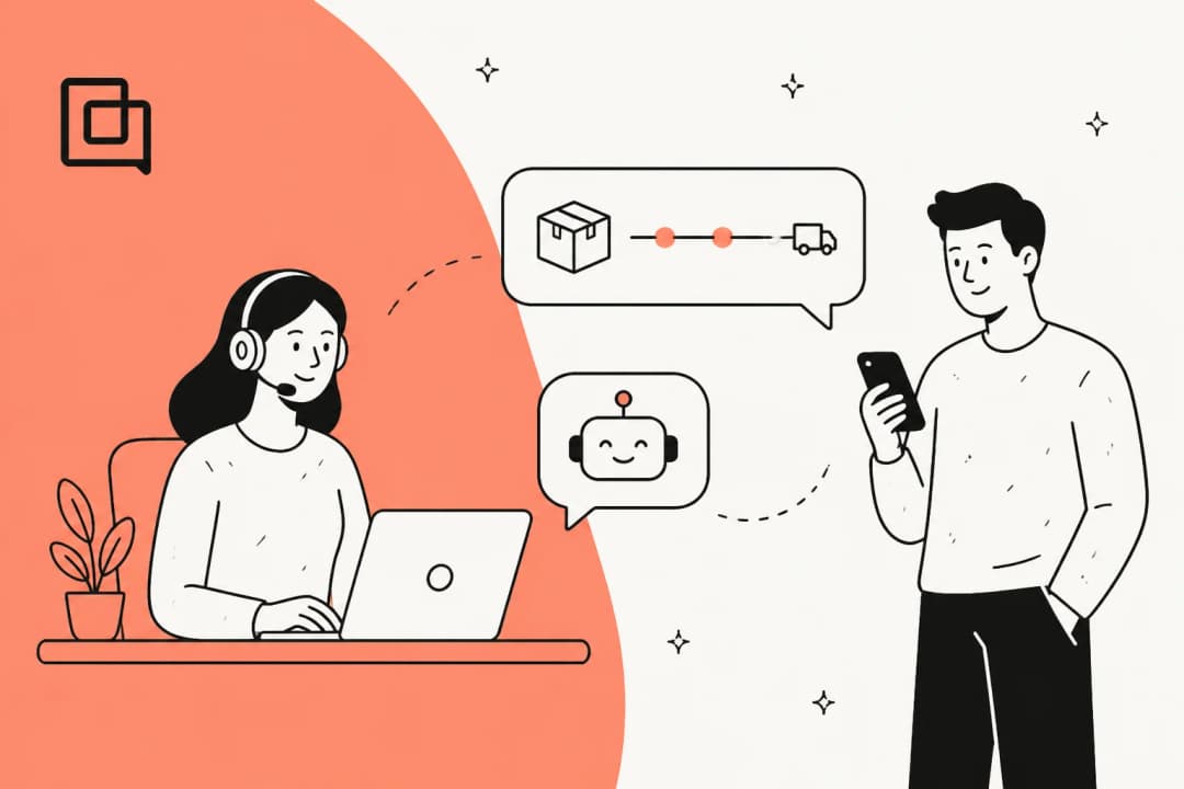 Ilustração do rastreamento de pedidos com IA da Gorgias e da automação de WISMO