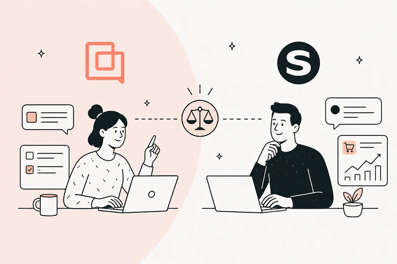 Gorgias AI versus Siena AI comparison banner for ecommerce customer support