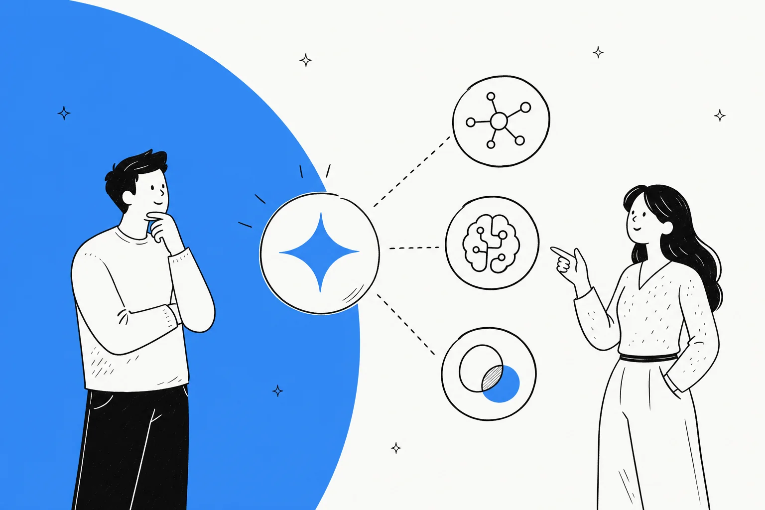 Ilustração editorial de capa para uma seleção de alternativas ao Google Gemini 3.5 Pro