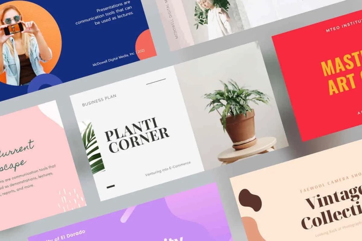 Canva presentation templates and Magic Design output, as taken from Canva.
