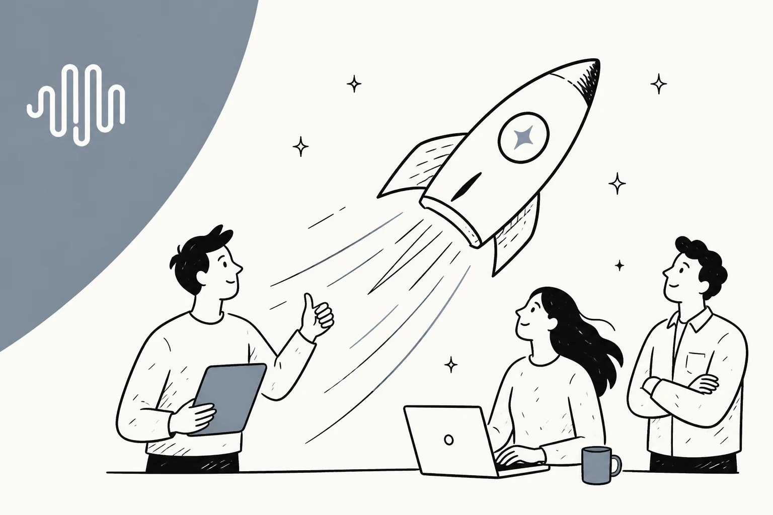 Illustration of a rocket launching, representing the MiniMax M3.1 Flash model release