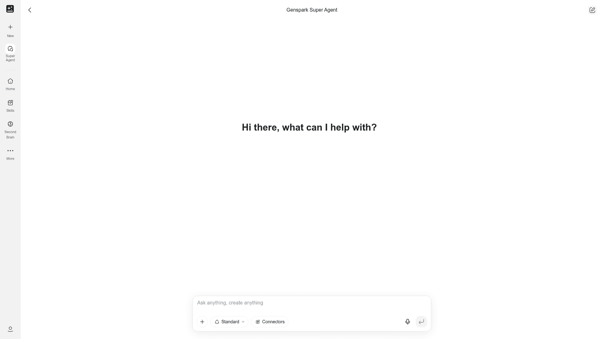 The Genspark Super Agent chat interface, as taken from Genspark