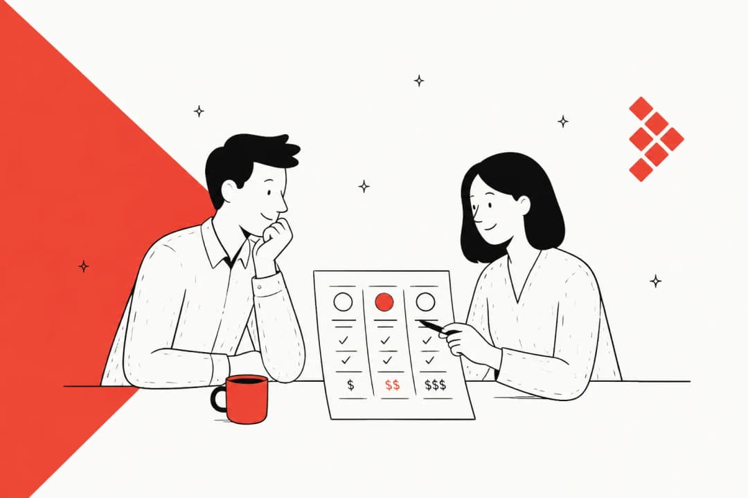 LiveHelpNow pricing breakdown illustration in the brand's coral palette