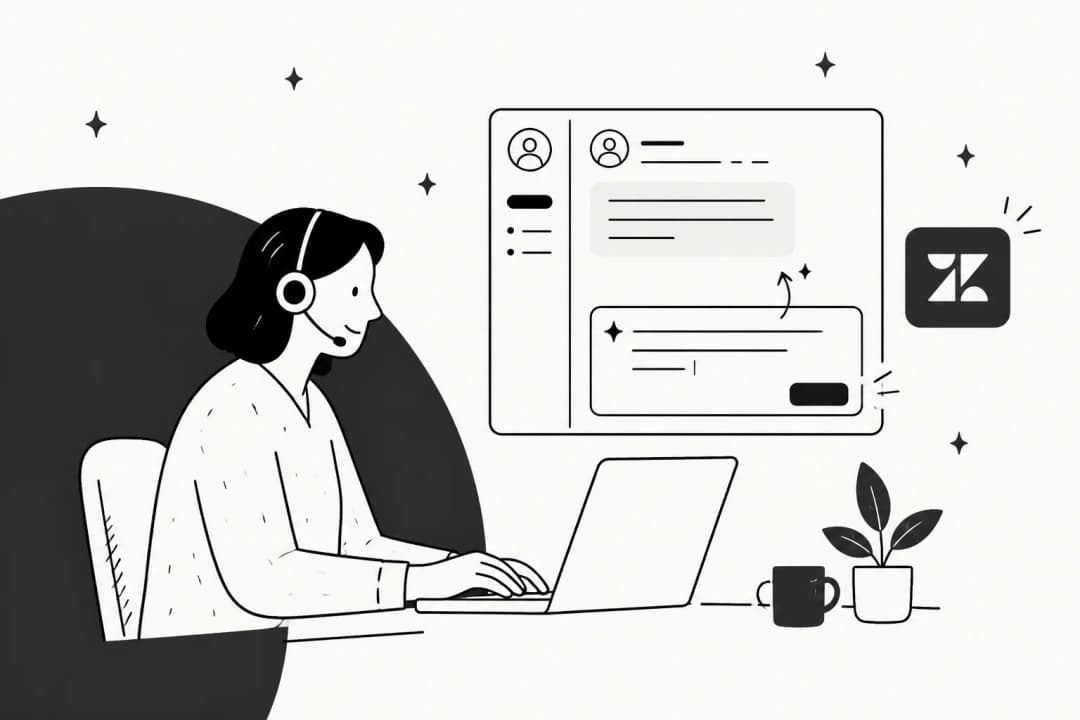 A support agent drafting an AI-assisted reply inside a Zendesk ticket