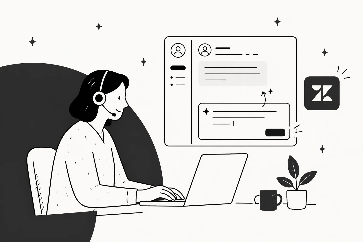 A support agent drafting an AI-assisted reply inside a Zendesk ticket