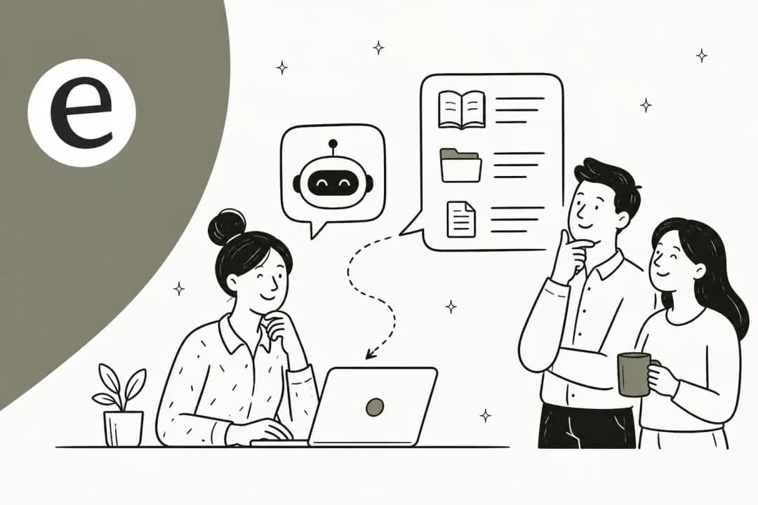 Bot IA pour base de connaissances interne - illustration d'un assistant IA connecté aux documents de l'entreprise