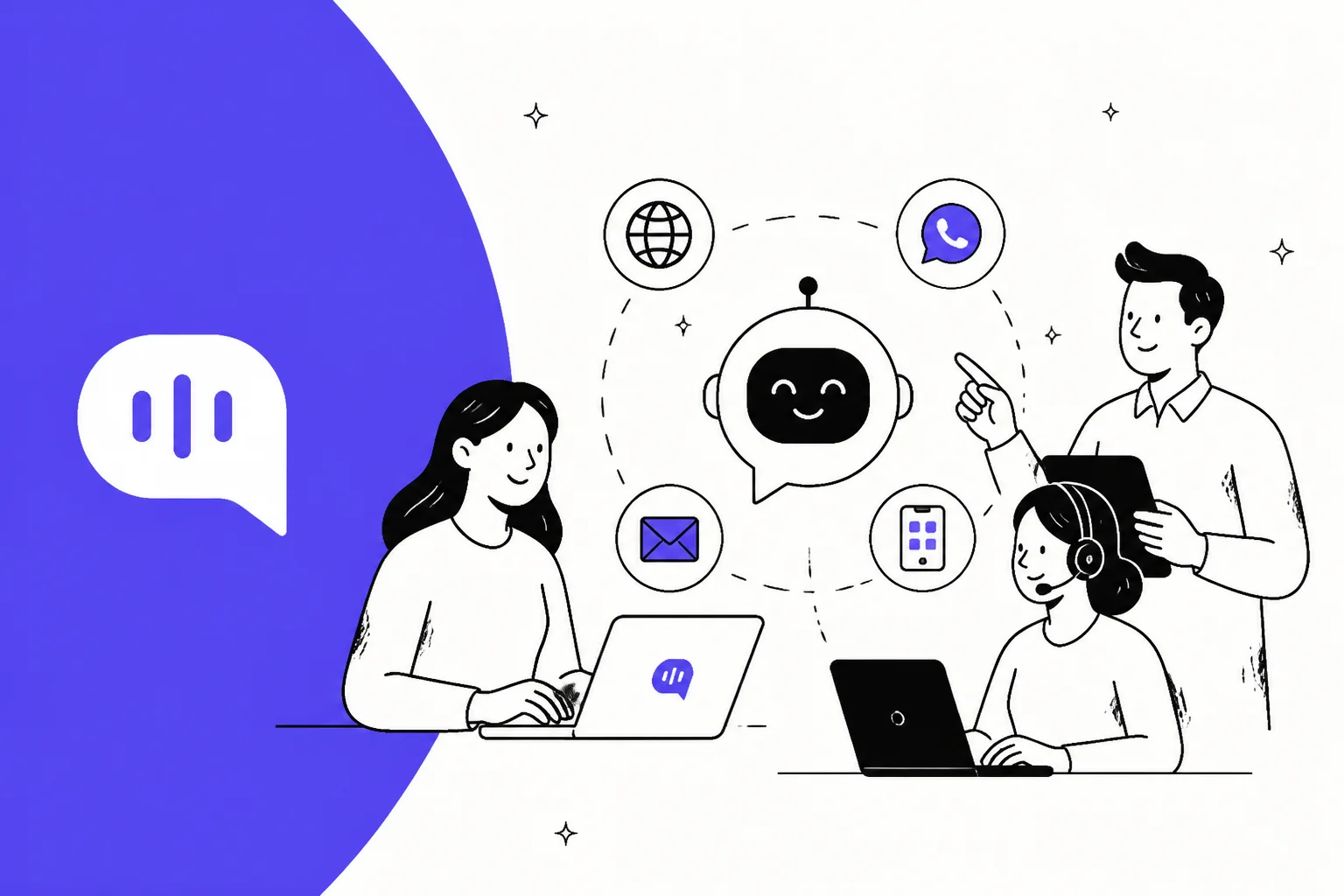 Illustration of Kommunicate AI alternatives for customer support in 2026