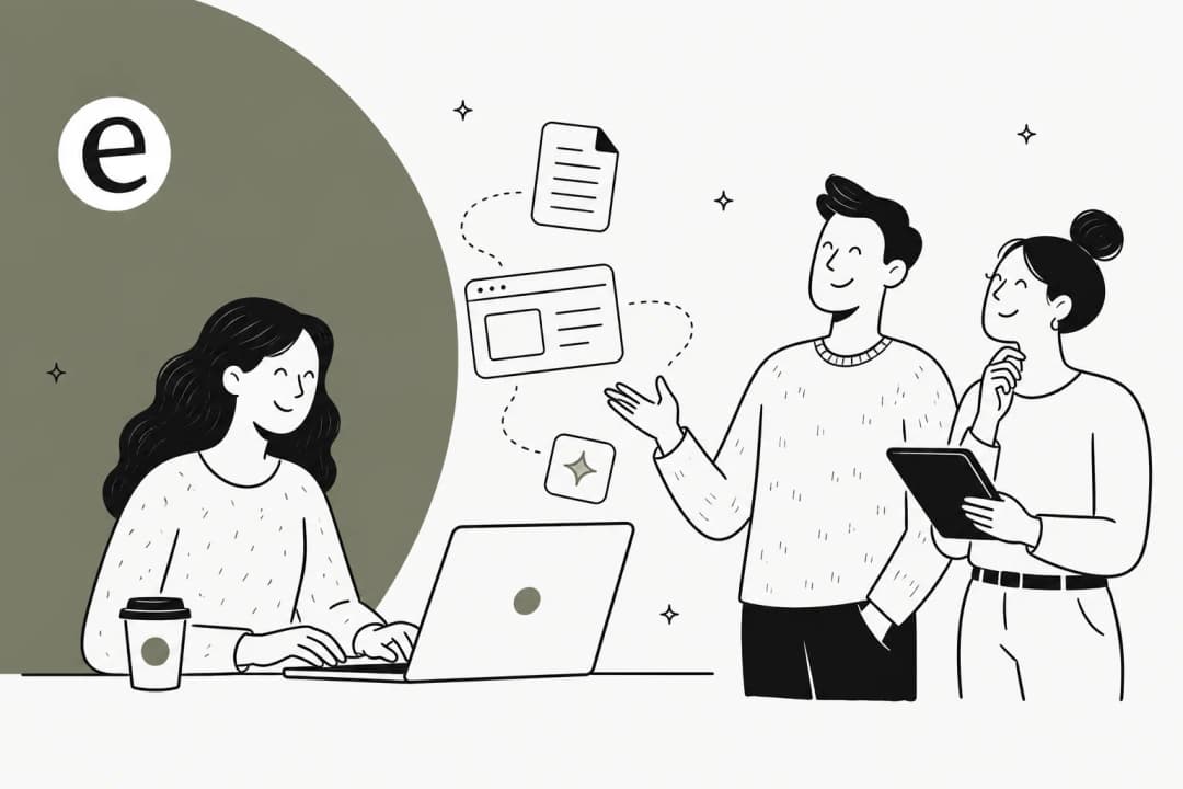 Illustration of free AI blog writer tools drafting long-form content for a SaaS content team