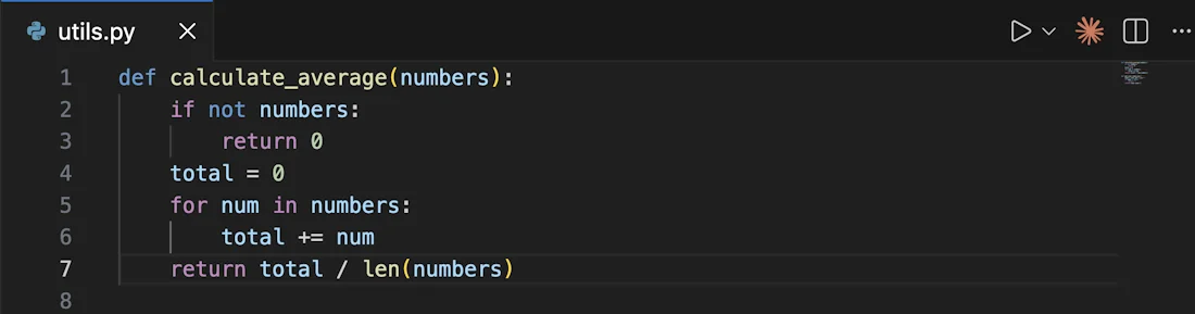 VS Code Editor-Symbolleiste mit dem Spark-Icon - der Einstiegspunkt für das Claude Code Panel