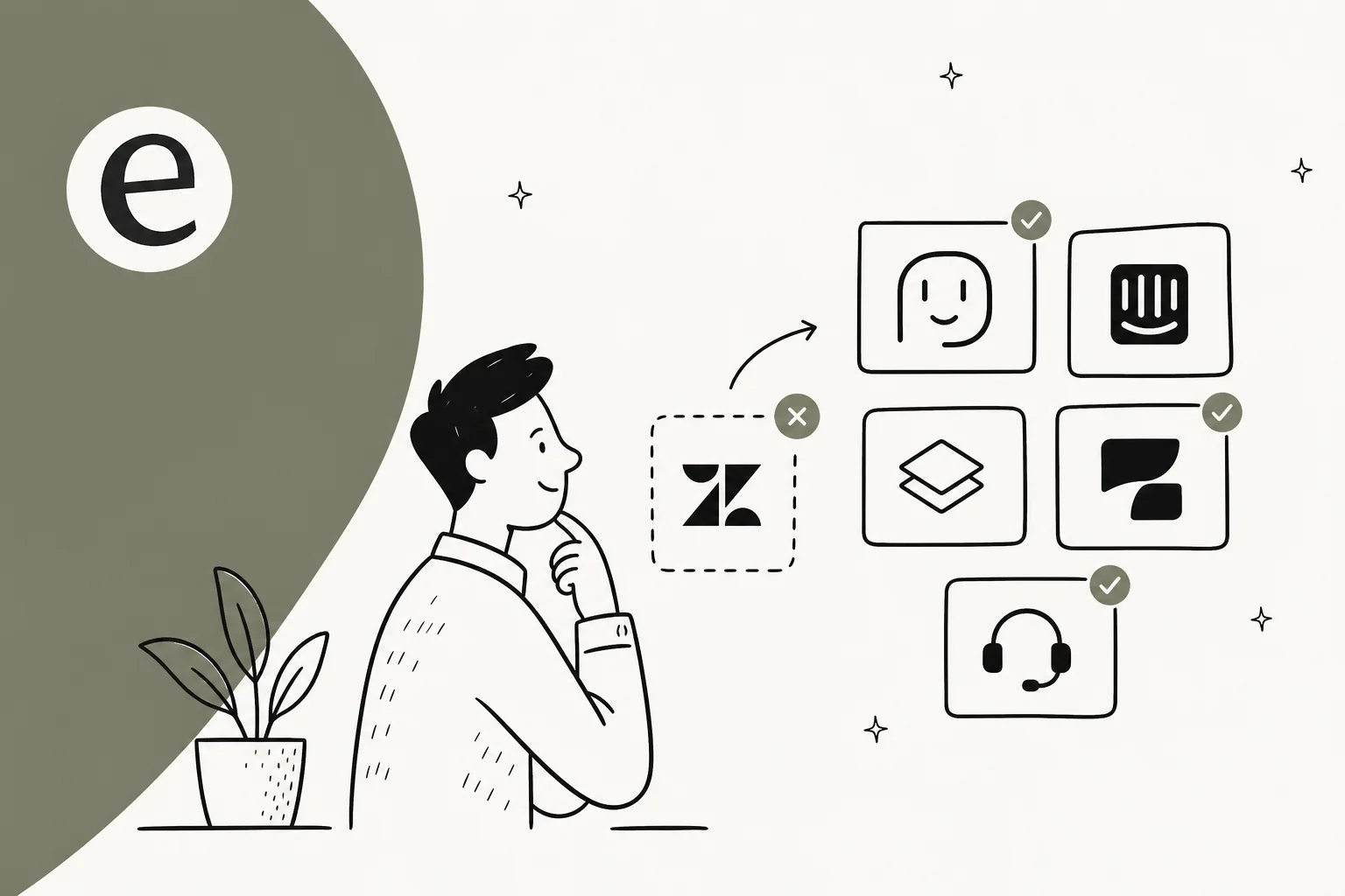 Illustration of a support team weighing a field of Zendesk alternatives in 2026