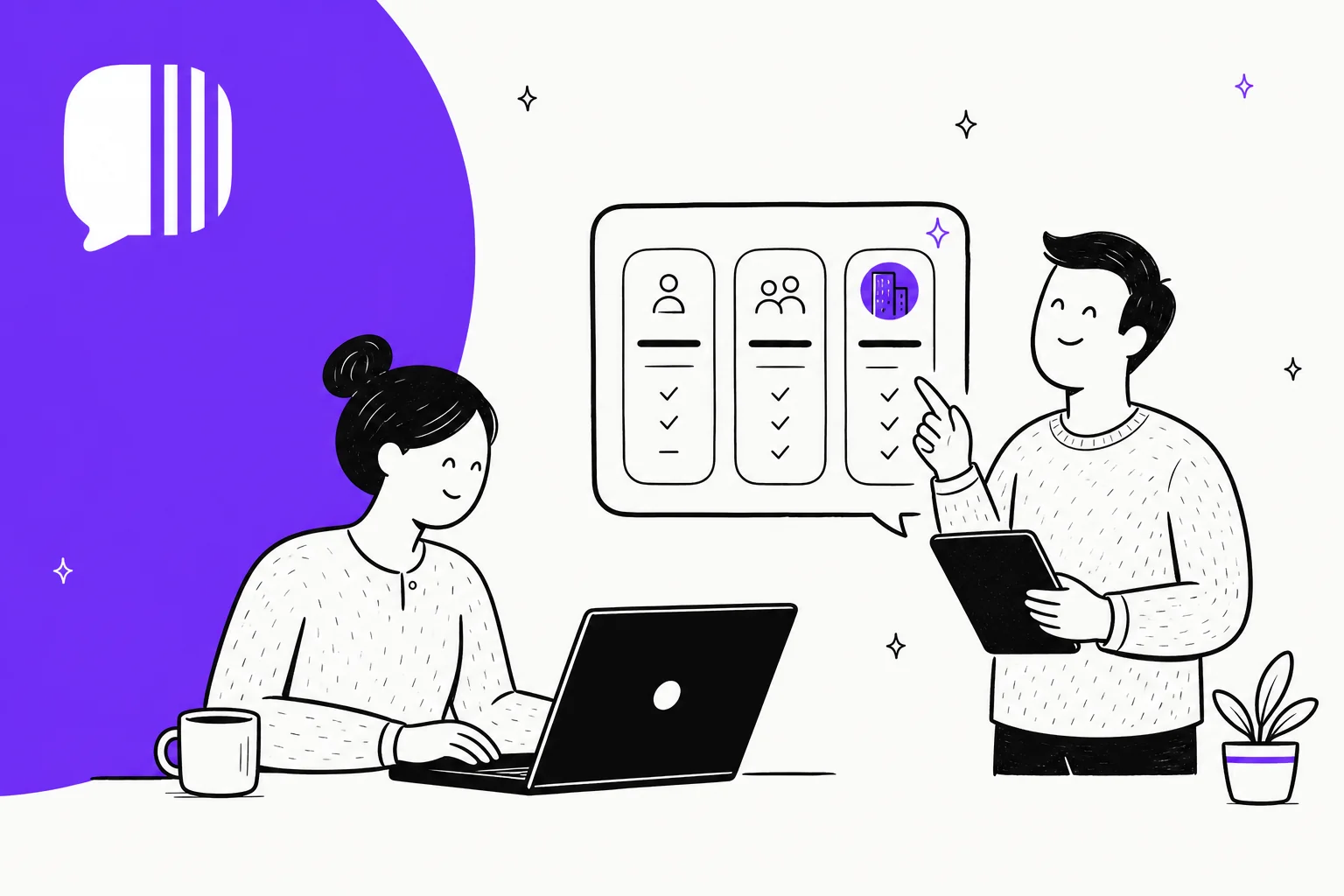 Yumaパープルで描かれたYuma AI料金内訳のイラスト