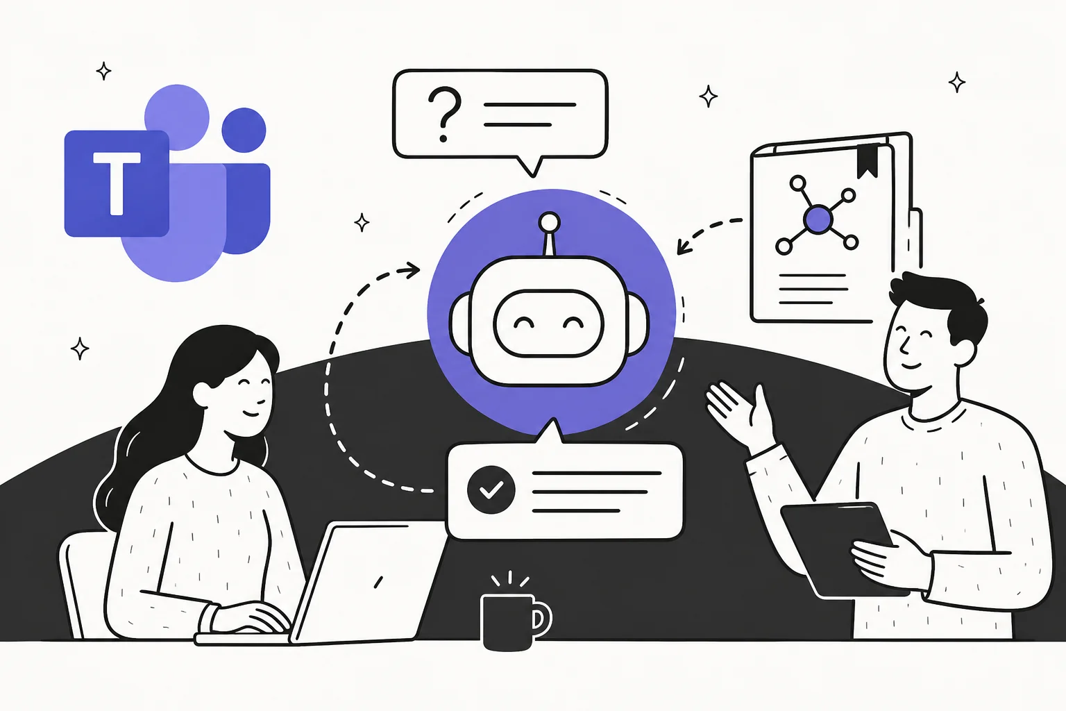 Microsoft Teams内で会社ウィキの質問に答えるAIアシスタント