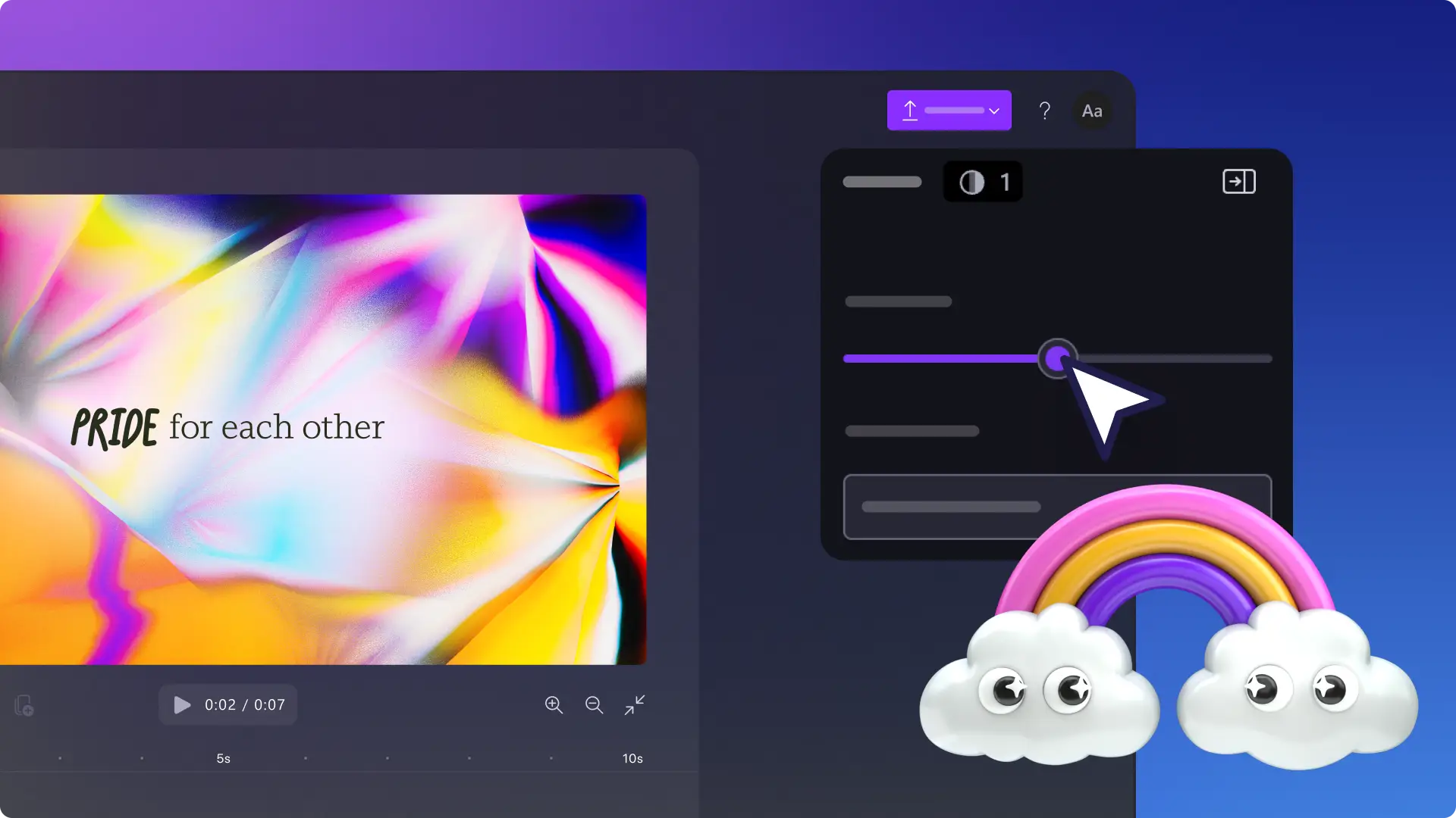 Ein Nutzer erstellt ein Video für den Pride Month mit dem Clipchamp Video Editor, entnommen von Clipchamp