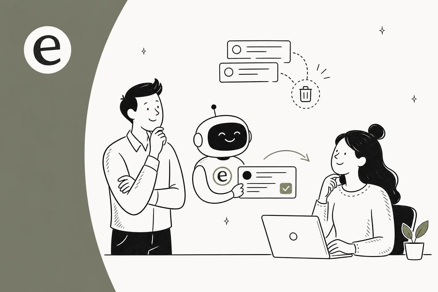 Guía de deflexión de tickets de soporte con IA - ilustración editorial hero