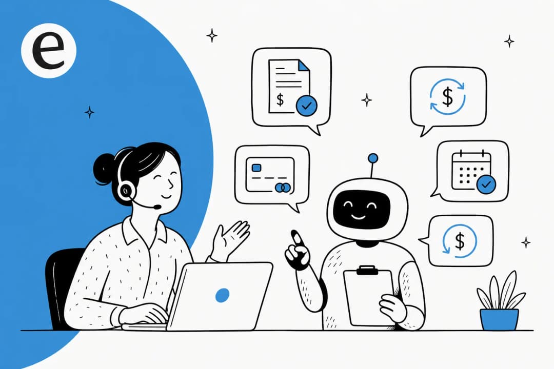 An AI support agent answering customer billing questions about invoices, charges, and refunds inside a helpdesk