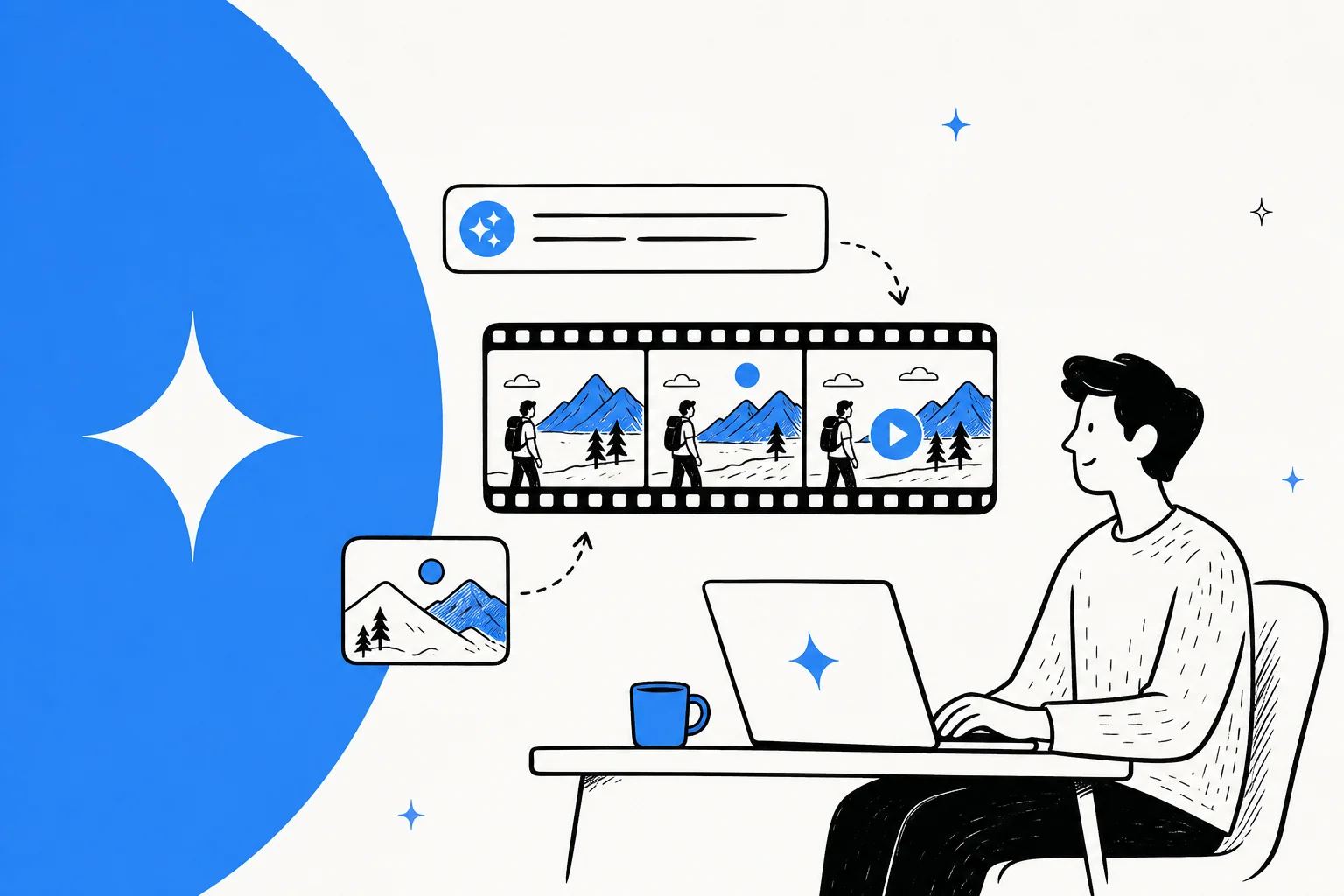 Illustration representing Google's Gemini Omni Flash AI video generation and editing model