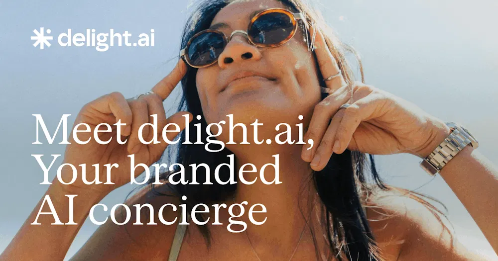 The delight.ai branded AI concierge landing page, as taken from delight.ai