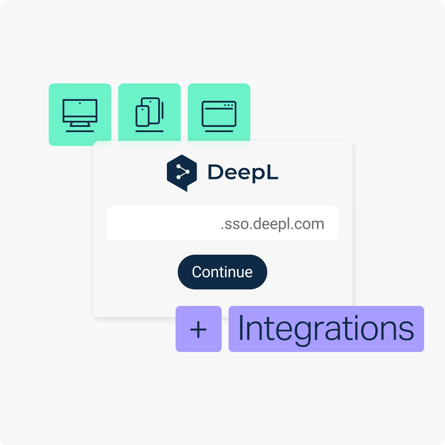 Panneau de configuration SSO et intégrations de DeepL montrant l'écran de configuration .sso.deepl.com