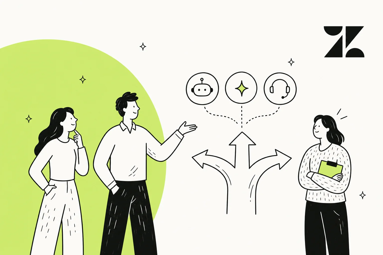 Illustration of Zendesk AI alternatives for 2026 with the Zendesk logo