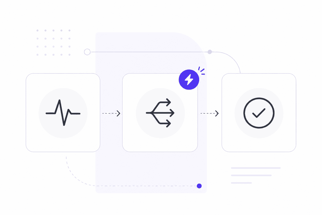 Flux de gestion des incidents par IA illustrant les étapes de détection, de triage et de résolution