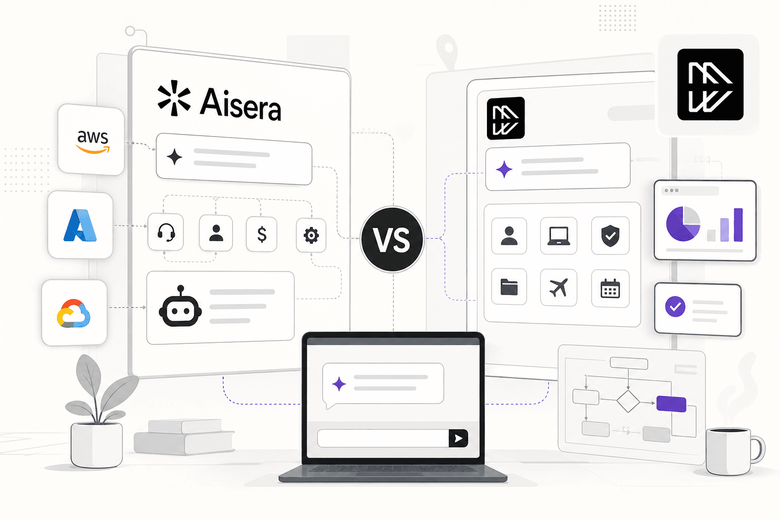Bannière pour Aisera vs Moveworks : quel agent IA choisir pour votre entreprise en 2026 ?