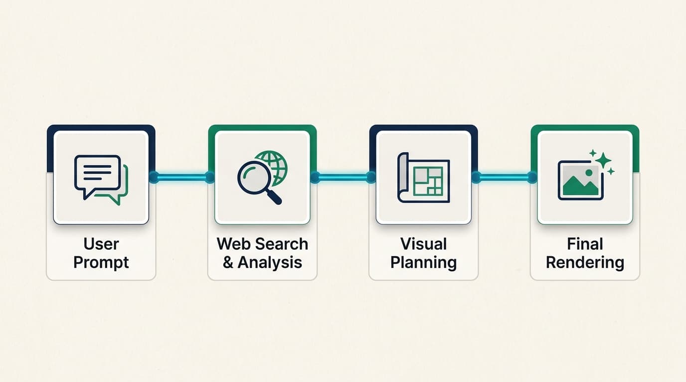 El modelo agéntico de 'Pensamiento' utiliza un proceso de razonamiento de varios pasos para garantizar la precisión lógica antes de generar la imagen final.