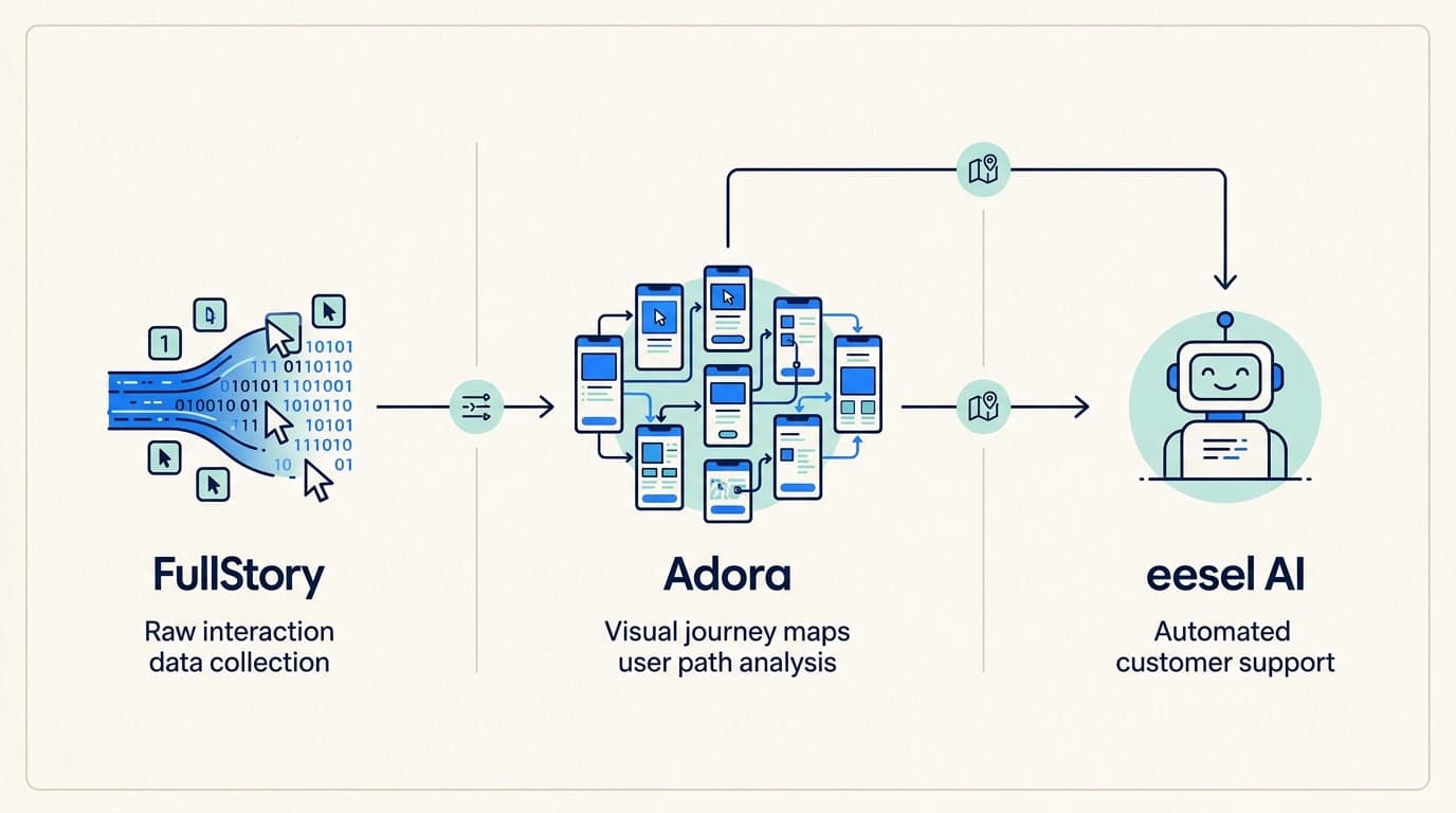 生の行動データと視覚的なジャーニーマップを組み合わせることで、チームはAIサポートツールに解決を自動化するために必要な完全なコンテキストを提供できます。
