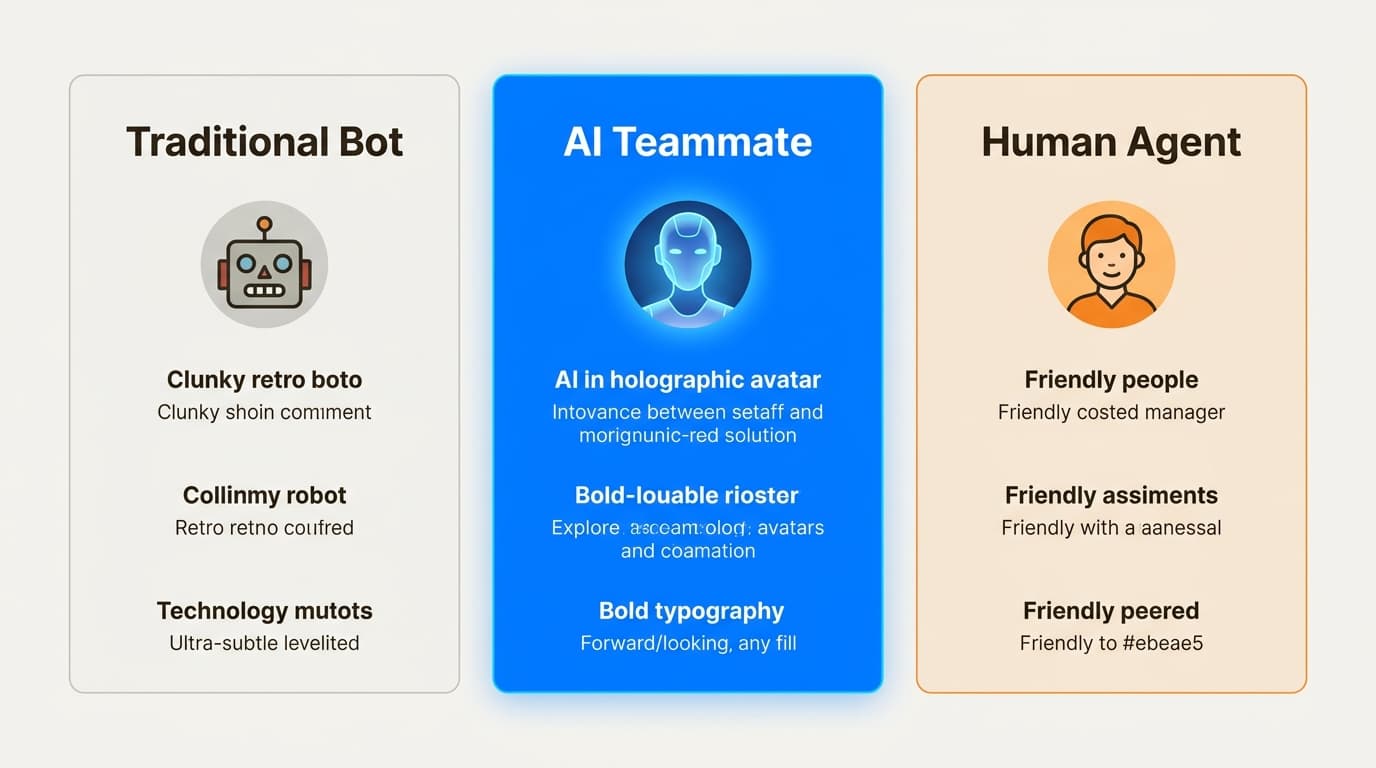 Uma análise visual de como os colegas de equipa de IA autónomos colmatam a lacuna entre os robôs legados rígidos e o suporte liderado por humanos.