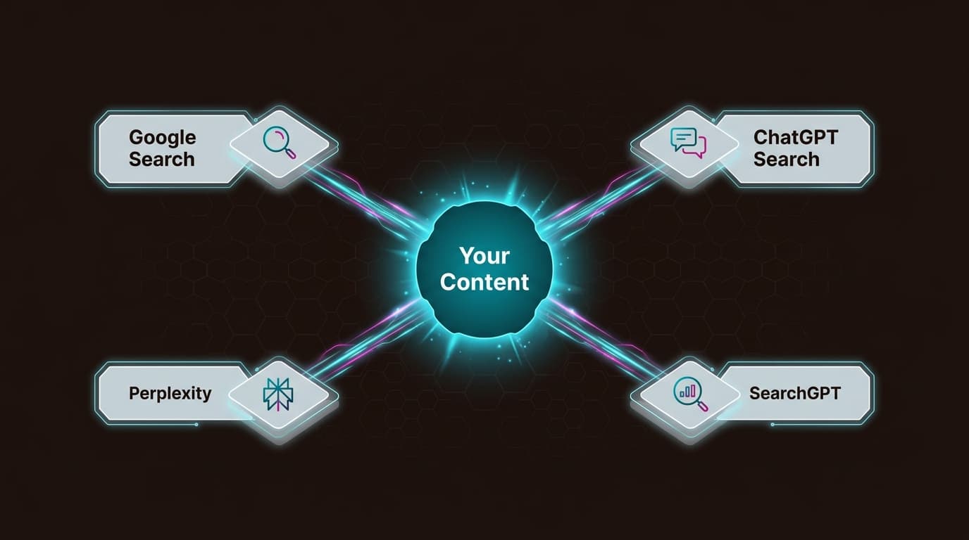 Generative Engine Optimization (GEO) ensures your brand remains visible across both traditional search engines and new AI discovery platforms.