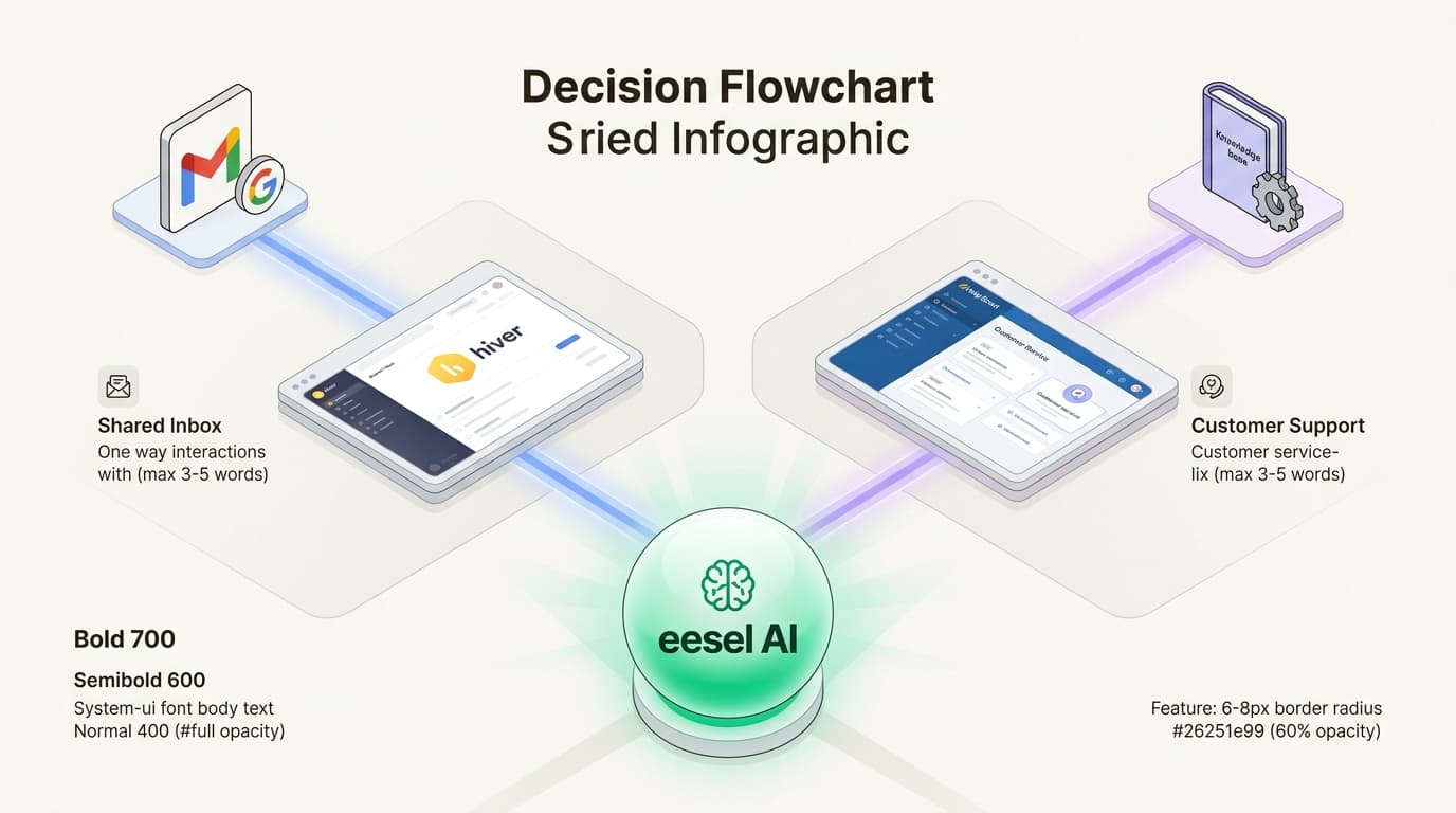 このフローチャートに従って、HiverとHelp Scoutのどちらが2026年のサポートスタックに適しているかを判断してください。