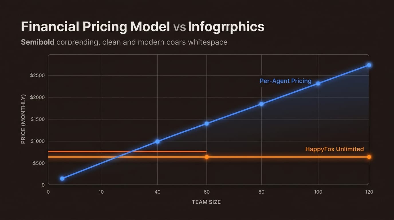 Le modèle d'agents illimités de HappyFox offre des coûts prévisibles pour les équipes qui augmentent rapidement leurs effectifs sans accroître leurs frais généraux logiciels.