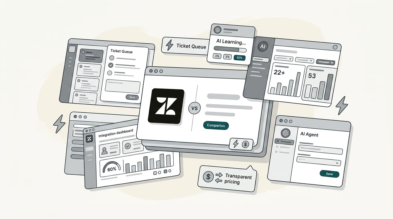 Imagen de cabecera para las 7 mejores alternativas a Zendesk en 2026: Probé las mejores opciones