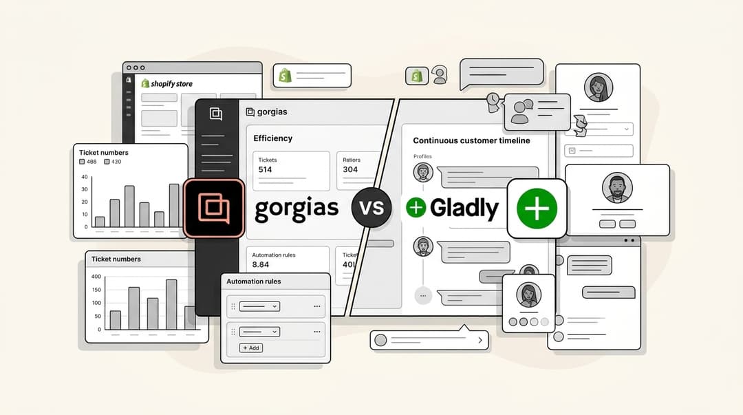 Imagen de banner para Gorgias vs Gladly: ¿Qué helpdesk de comercio electrónico es el adecuado para ti en 2026?