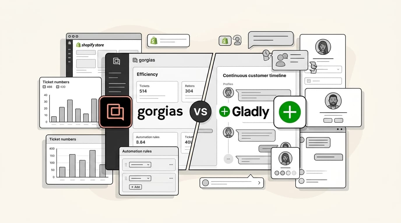 Imagem de banner para Gorgias vs Gladly: Qual helpdesk de e-commerce é o ideal para você em 2026?