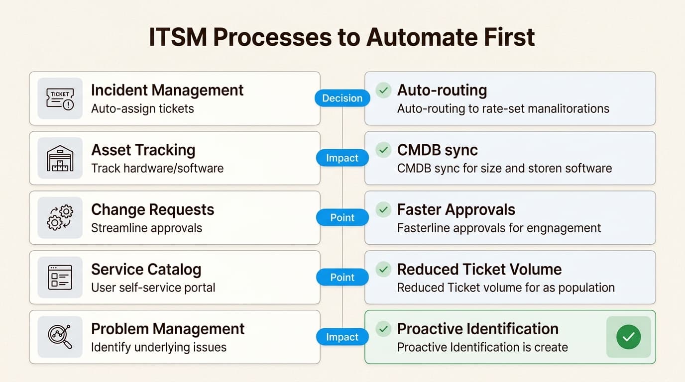 Die Priorisierung wirkungsstarker Prozesse wie Incident Management und Serviceanfragen sorgt für sofortige Verbesserungen bei der mittleren Lösungszeit (MTTR).