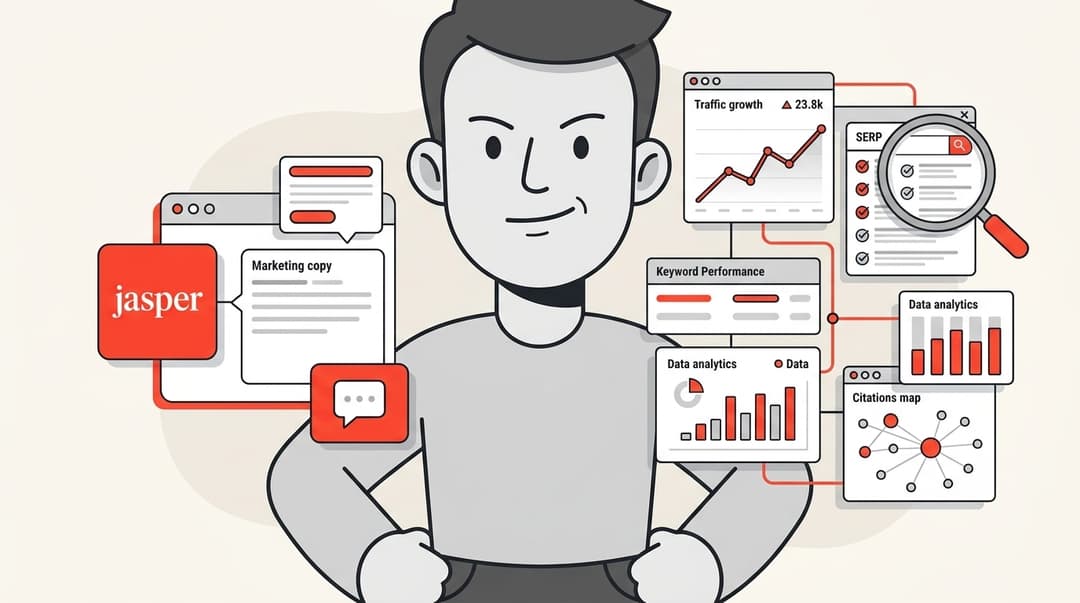Imagen de banner para Probé 6 alternativas a Jasper AI para SEO en 2026: Esto es lo que encontré