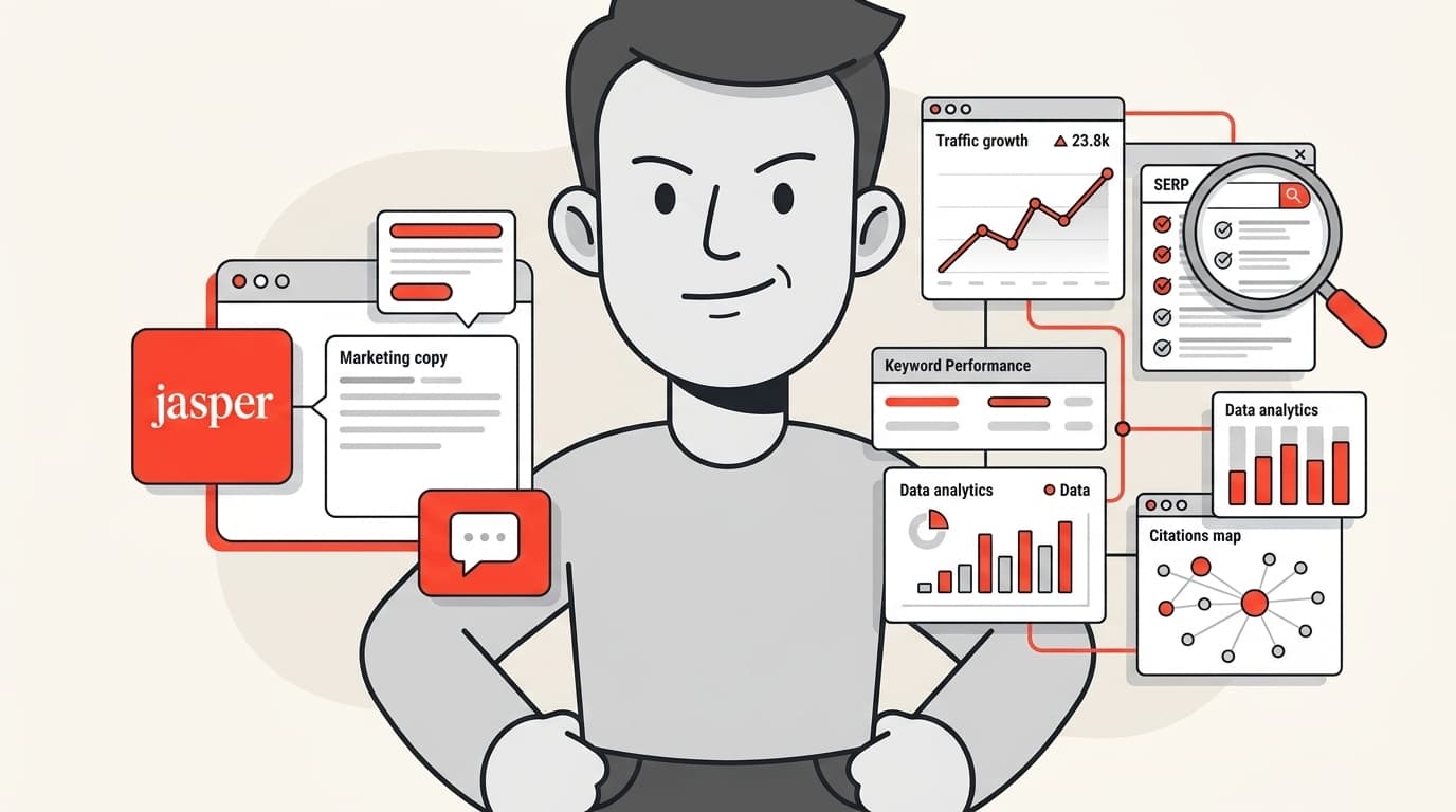 Imagen de banner para Probé 6 alternativas a Jasper AI para SEO en 2026: Esto es lo que encontré