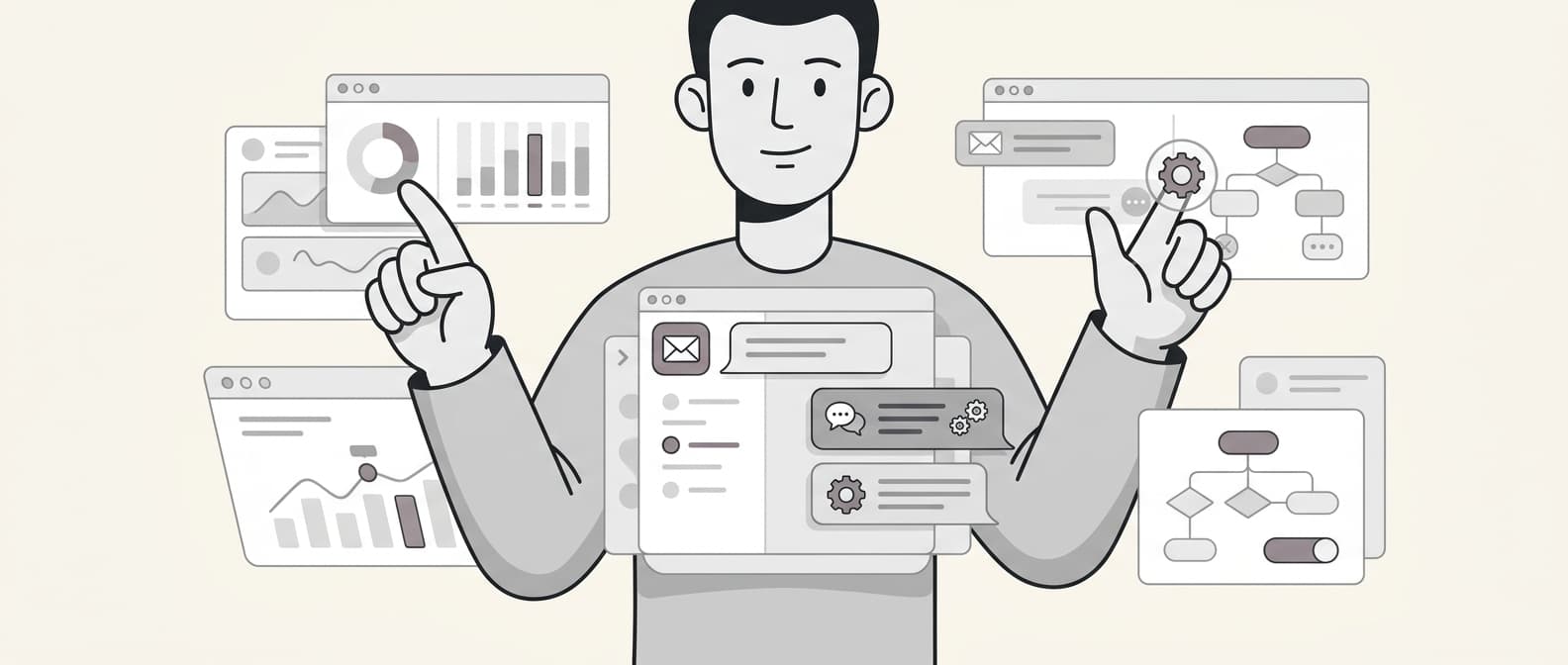 Image de bannière pour l'IA pour l'automatisation de la communication client : Le guide complet pour 2026